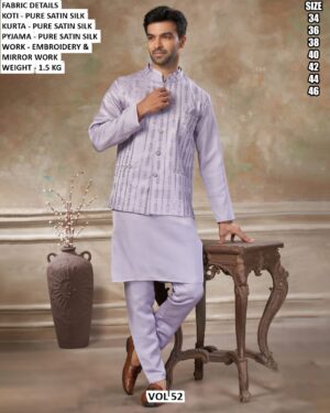 Premium Satin Silk Men Ethnic Outfit