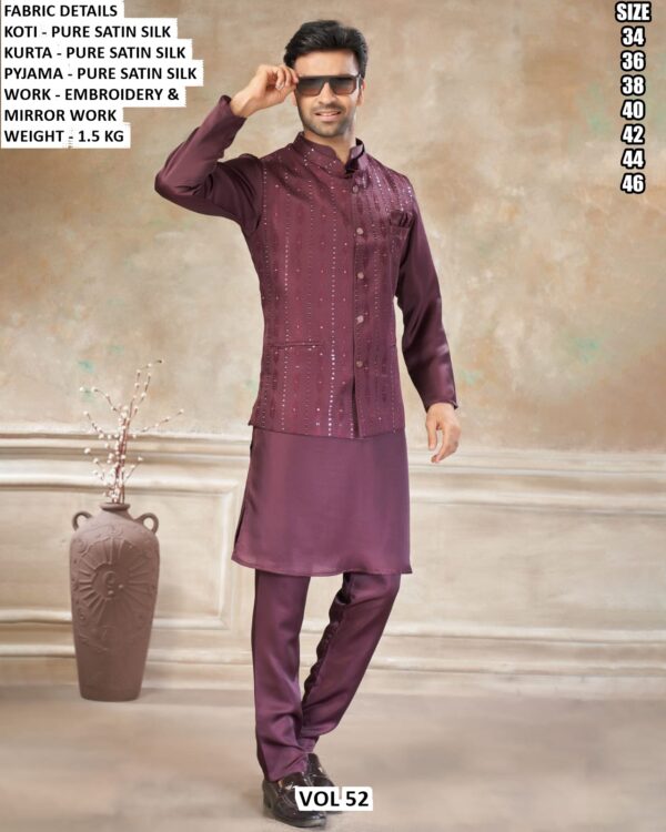 Premium Satin Silk Men Ethnic Outfit