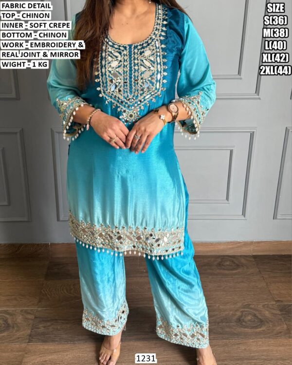 Stylish Occasion Wear Chinon Suit