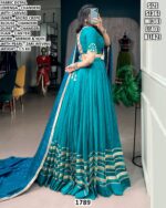 Elegant Chanderi Mirror Kodi Work Lehenga