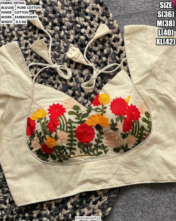 Pure Cotton Embroidery Blouse For Women