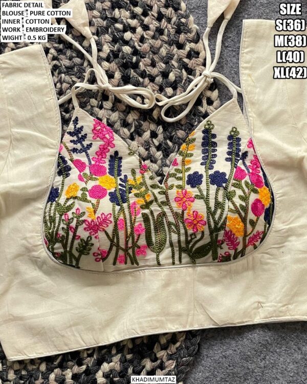 Pure Cotton Embroidery Blouse For Women