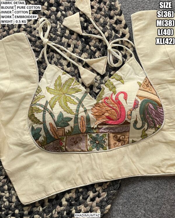 Pure Cotton Embroidery Blouse For Women