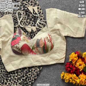 Pure Cotton Embroidery Blouse For Women