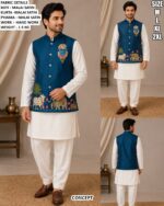 Stylish Festive Wear Koti Kurta Pajama