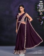 Beautiful Semi Ready Blouse Saree Set