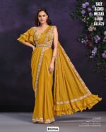 Beautiful Semi Ready Blouse Saree Set