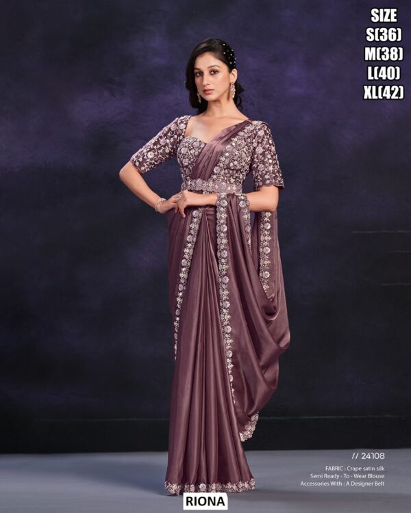 Beautiful Semi Ready Blouse Saree Set