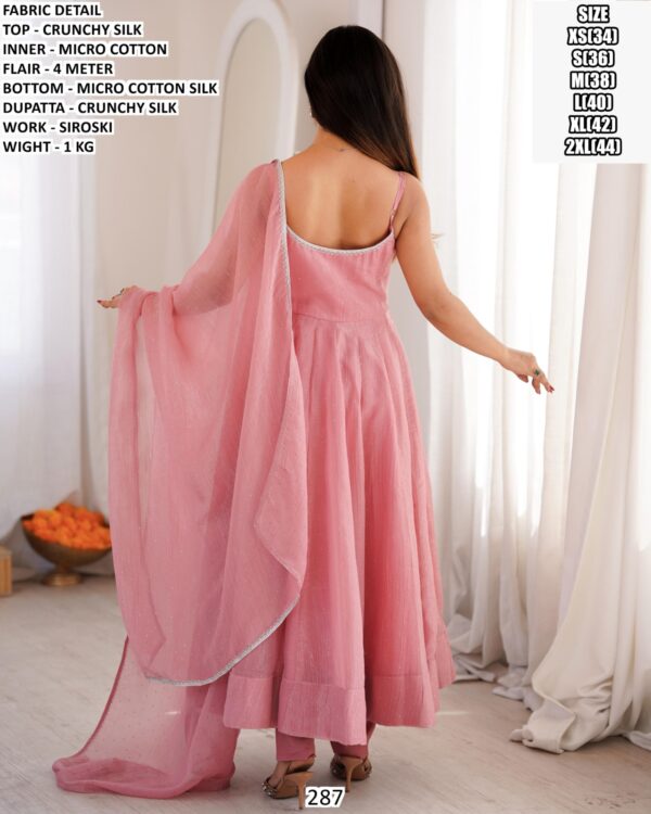 Premium Crunchy Silk Gown With Dupatta