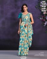 Beautiful Semi Ready Blouse Saree Set