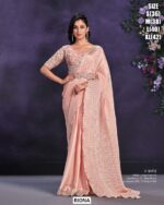 Beautiful Semi Ready Blouse Saree Set
