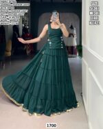 Elegant Feather Light Mirror Work Lehenga Set