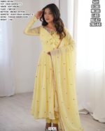 Women’S Faux Georgette Thread Embroidery Suit Set