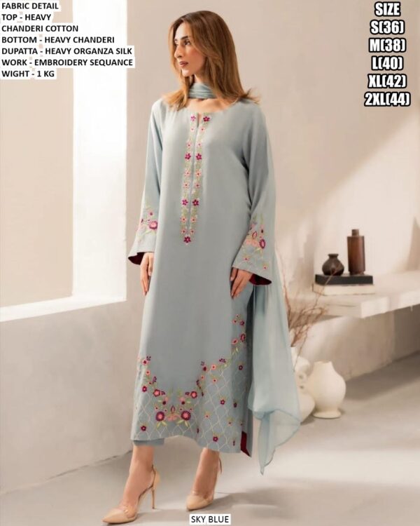 Festive Wear Embroidery Sequence Suit Set
