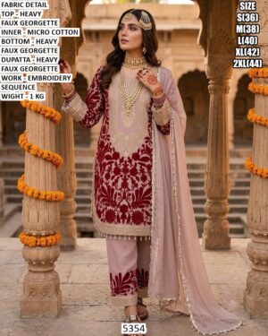 Heavy Faux Georgette Embroidered Suit Set