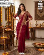 Party Wear Fendi Satin Saree For Women