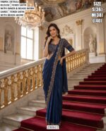 Party Wear Fendi Satin Saree For Women