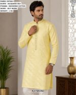 Jacquard Silk Kurta With Cotton Pyjama