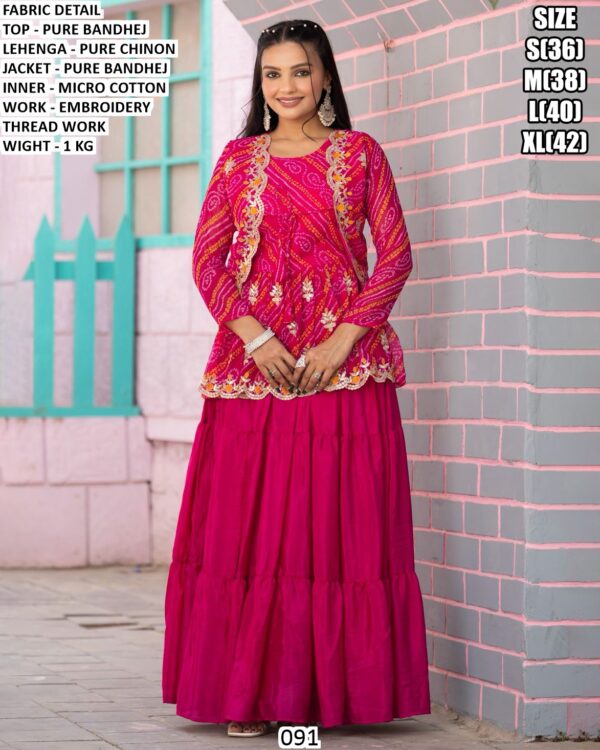 Embroidery Thread Work Lehenga Set