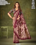 Tasar Silk Kalamkari Print Saree For Women