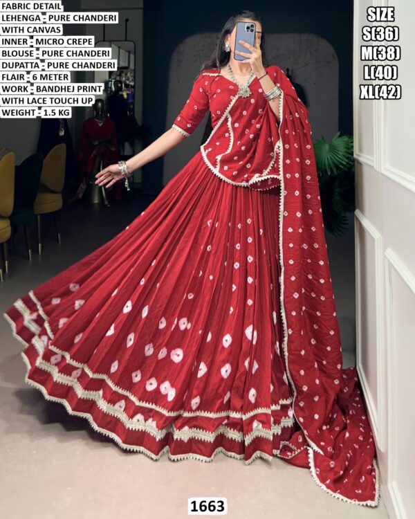 Bandhej Print Lehenga Choli For Women