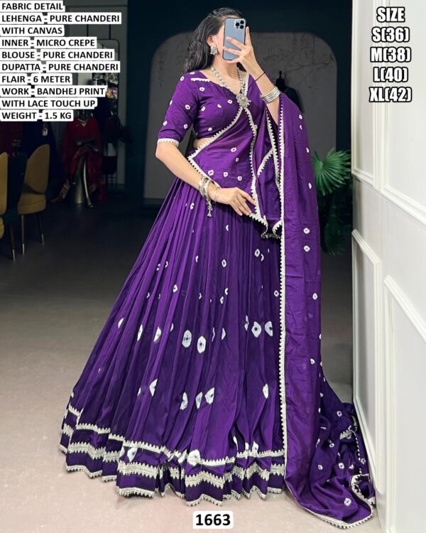 Bandhej Print Lehenga Choli For Women