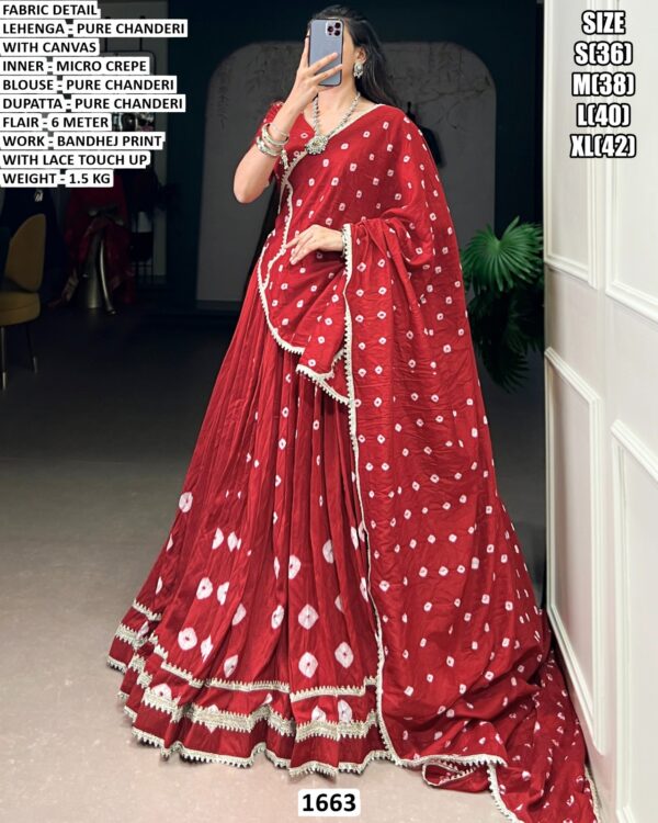 Bandhej Print Lehenga Choli For Women