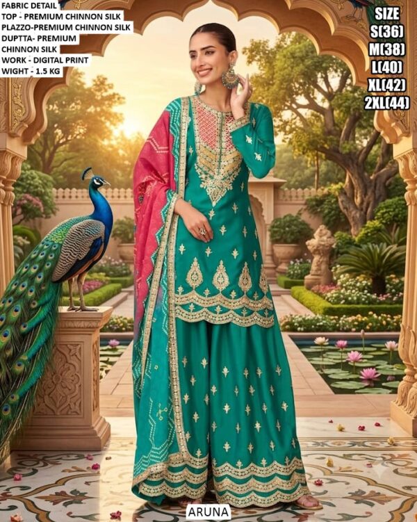 Premium Chinnon Silk Suit Set For Women