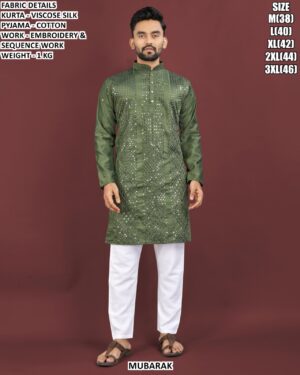 Men’s Viscose Silk Kurta Pyjama Set