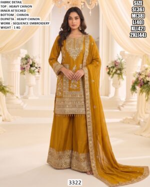 Designer Kurta Plazzo Dupatta Set For Women