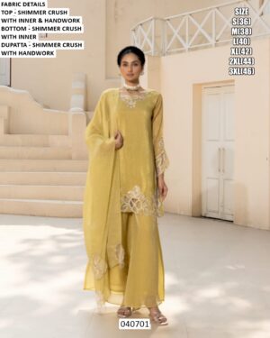 Shimmer Crush Suit Set For Women