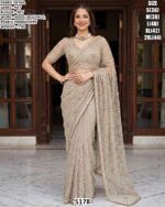Net Saree With Embroidery Work For Women