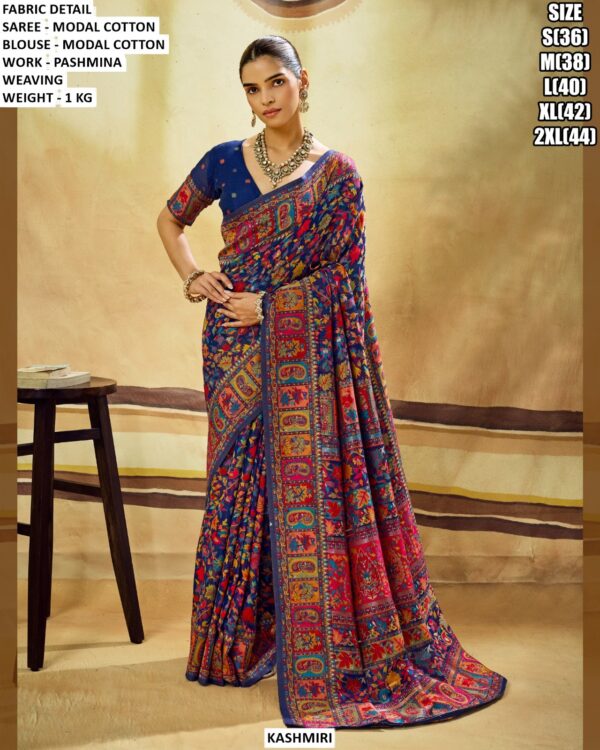 Modal Cotton Saree With Pashmina Weaving