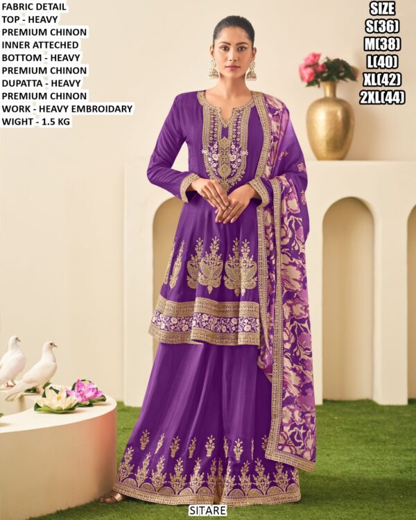 Heavy Premium Chinon Suit Set For Women