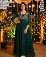 Fancy Embroidered Long Gown For Festive Wear