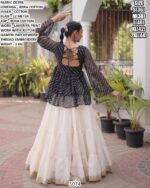 Leheriya Print Kora Cotton Lehenga For Women