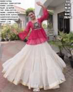 Leheriya Print Kora Cotton Lehenga For Women