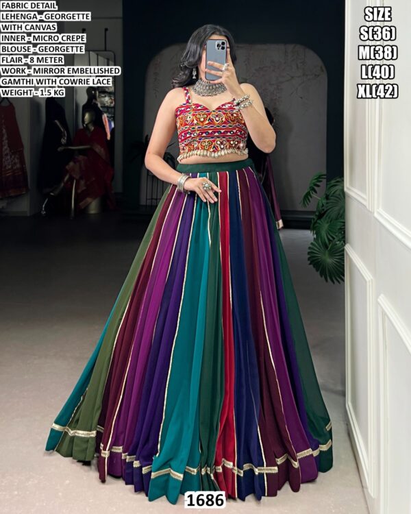Navratri Special Mirror Work Lehenga Choli