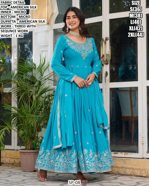Elegant American Silk Ethnic Wear For Women