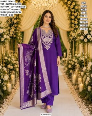 Women’s Festive Wear Cotton Blend Suit