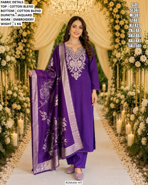 Women’s Festive Wear Cotton Blend Suit