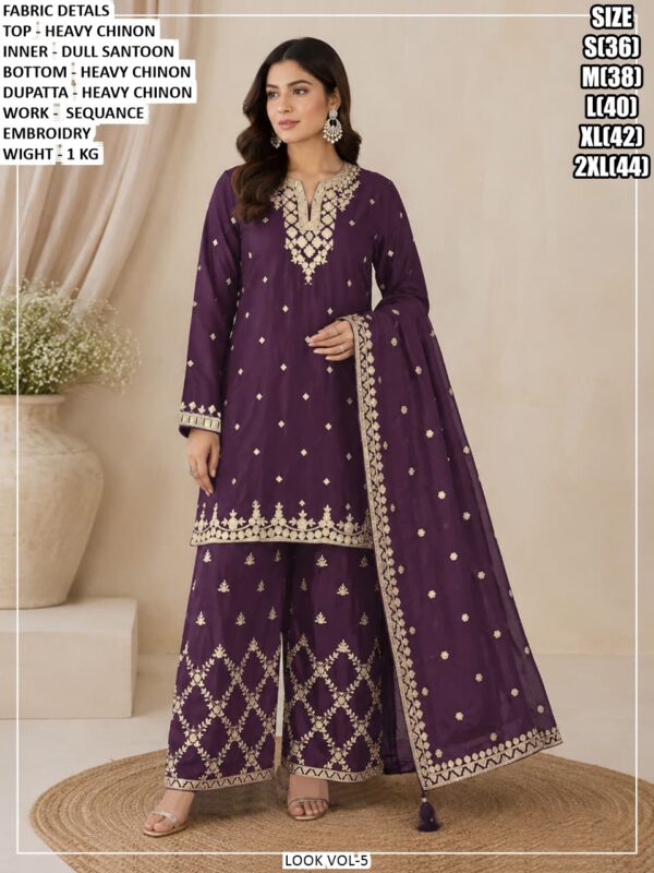 Premium Ethnic Suit Set With Sequence Work