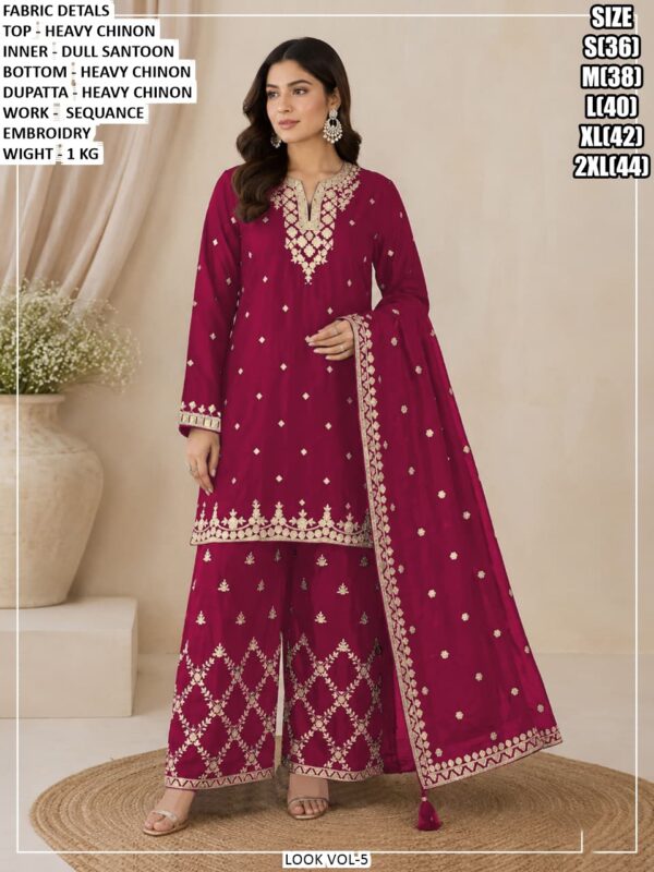 Premium Ethnic Suit Set With Sequence Work