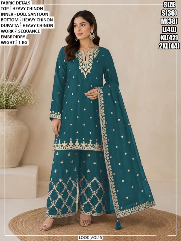 Premium Ethnic Suit Set With Sequence Work