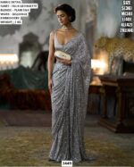 Elegant Faux Georgette Saree With Plain Silk Blouse