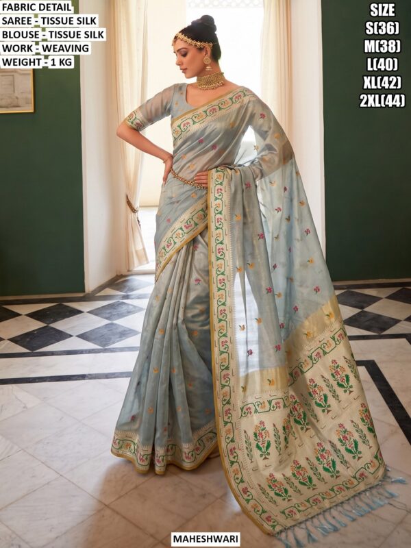 Party Wear Tissue Silk Saree For Women