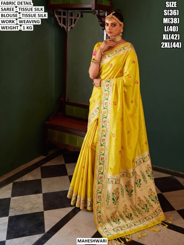 Party Wear Tissue Silk Saree For Women