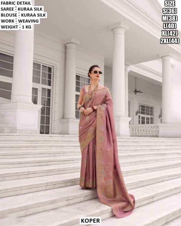 Women’s Kuraa Silk Saree With Weaving Work