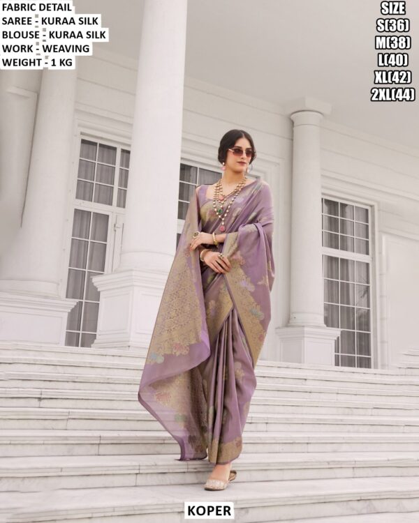 Women’s Kuraa Silk Saree With Weaving Work