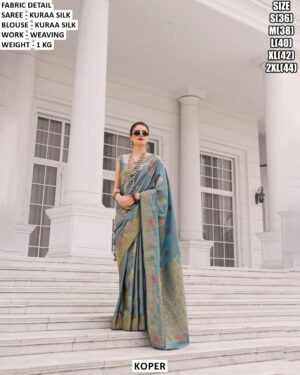 Women’s Kuraa Silk Saree With Weaving Work